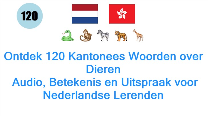 Ontdek 120 Kantonees Woorden over Dieren: Audio, Betekenis en Uitspraak voor Nederlandse Lerenden